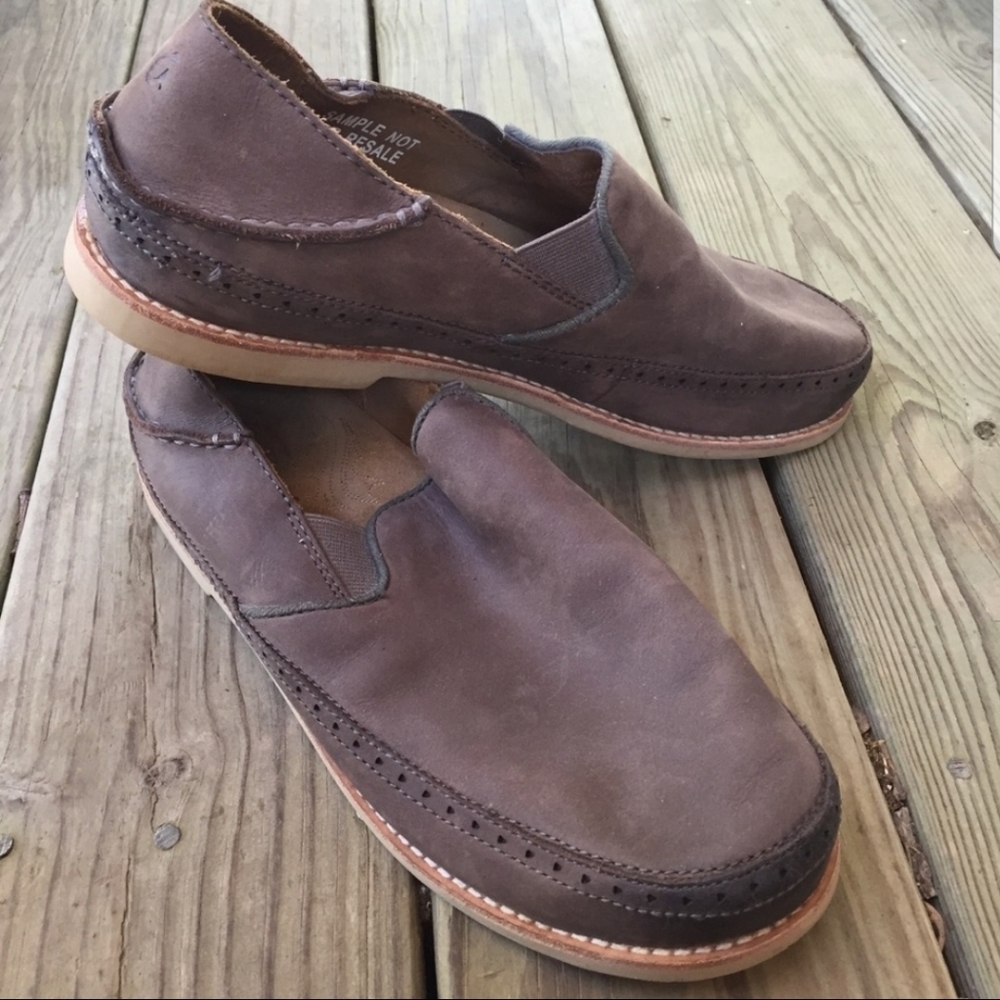 Olukai Brown Leather Slip On Loafer